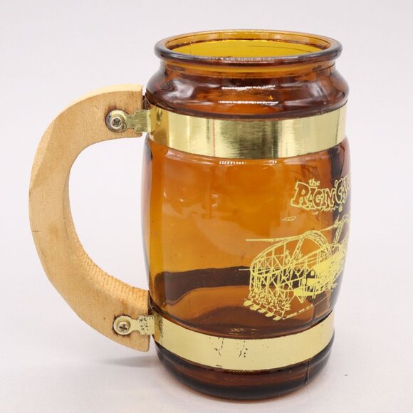 Ragin' Cajun Rollercoaster Amber Glass Tankard Mug Pontchartrain Beach Amusement - Picture 4 of 14